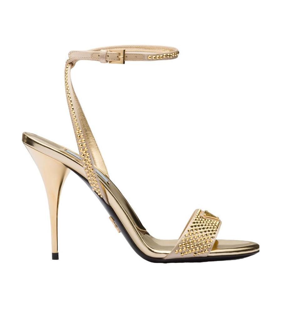 Prada Crystal-embellished Satin Sandals In Yellow