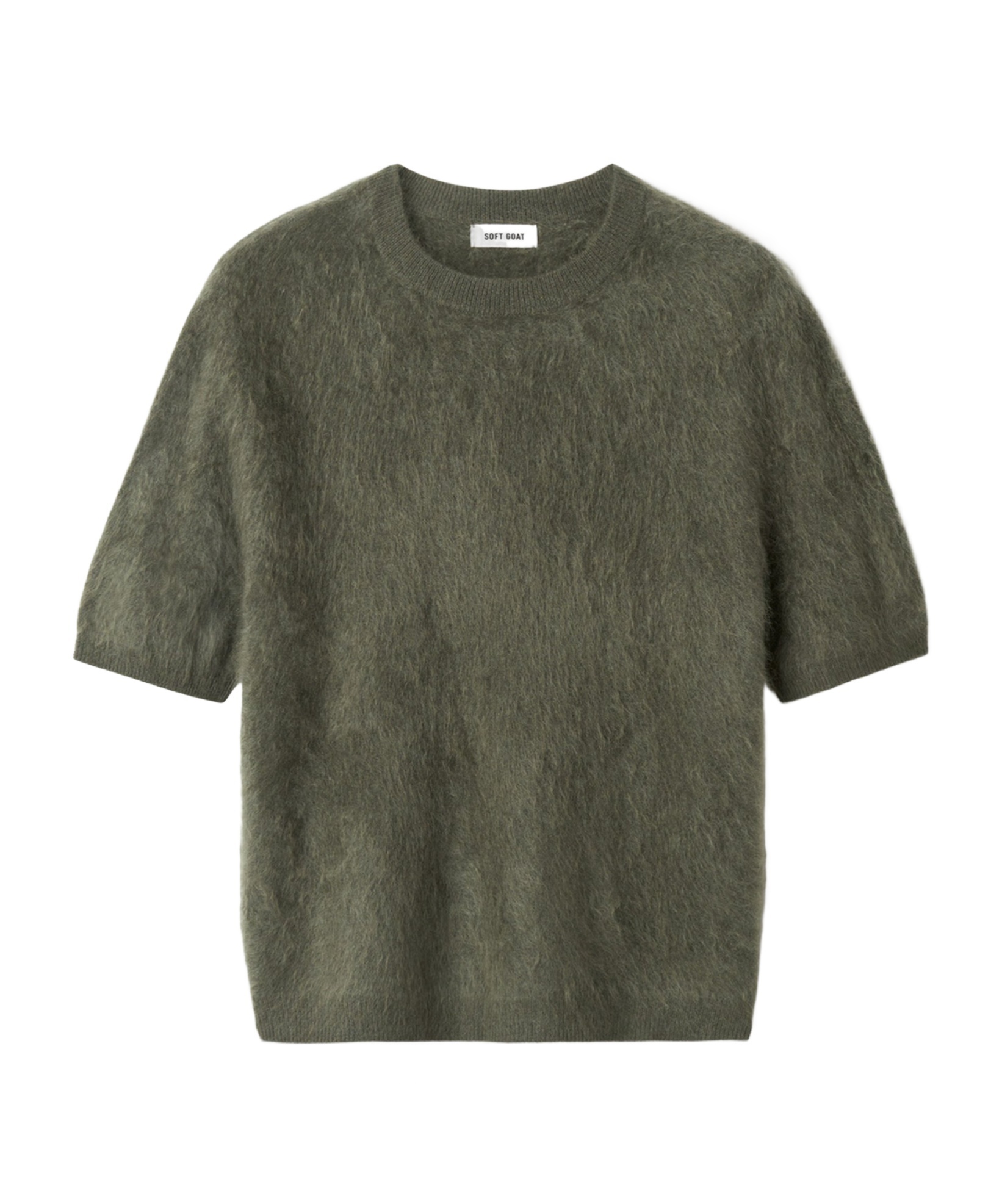 Soft Goat Short-sleeved Sweater In Green