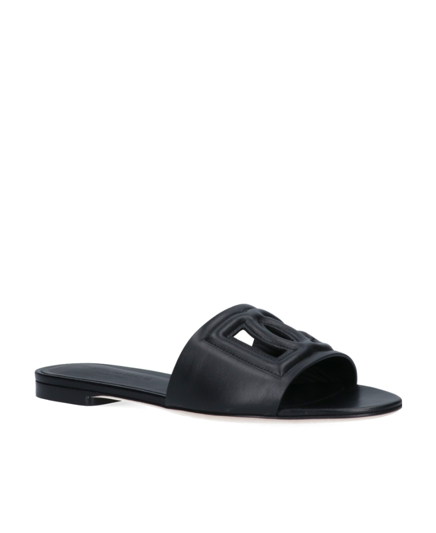 Shop Dolce & Gabbana Dg Millennials Logo Slides In Black