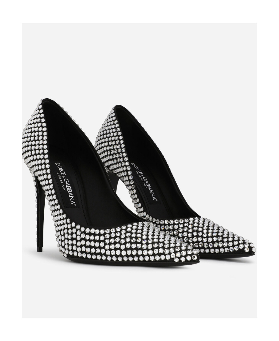Dolce & Gabbana Houndstooth Pointed Toe Stiletto Heel Pumps In Black