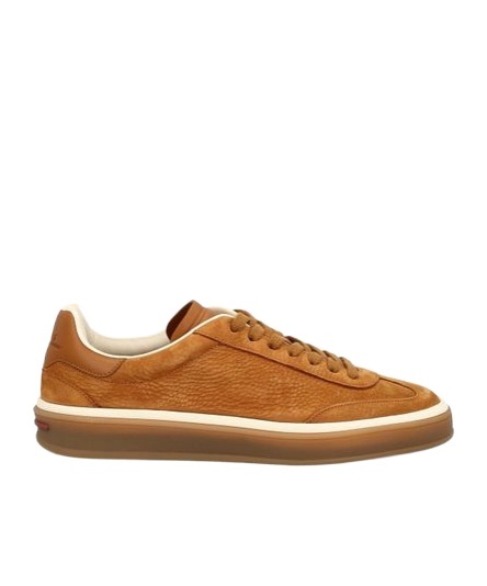 Loro Piana Leather Lace-up Sneakers In Brown