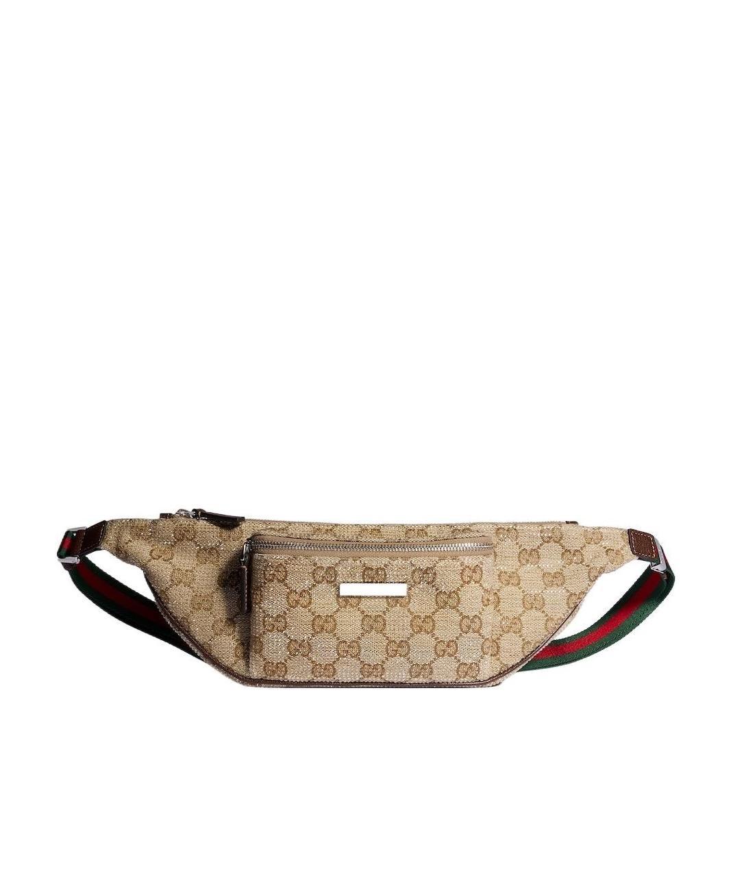 Gucci Flatpack Crystal Small Belt Bag In Sand/brown