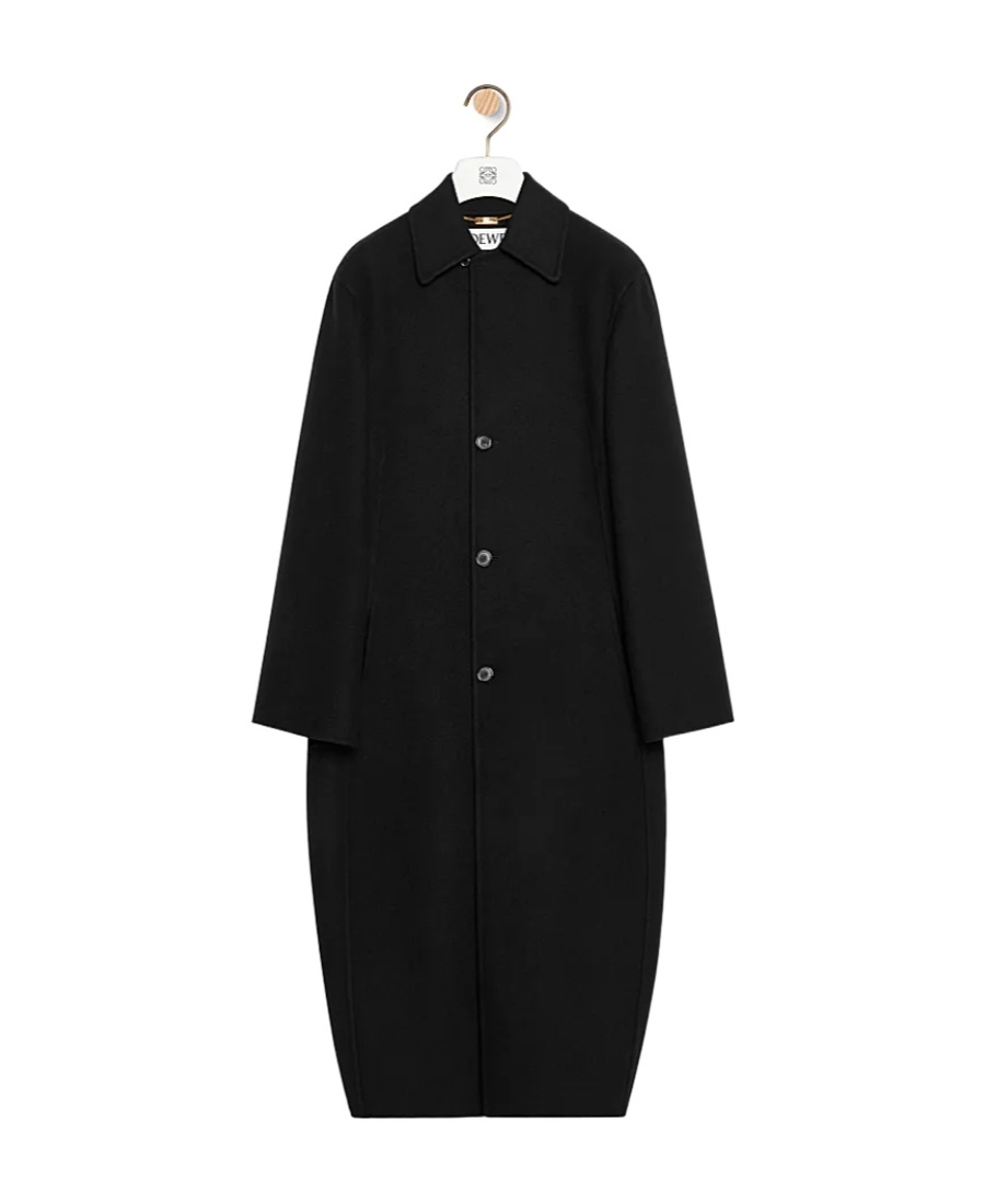 Loewe Wool Double-sided Coat In Black