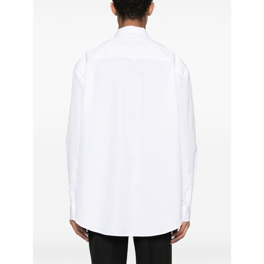 Off-white Embroidered-logo Cotton Shirt In White