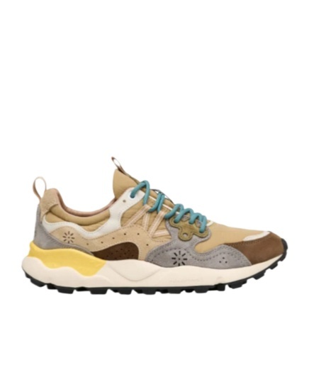 Flower Mountain Suede Accents And Trekking Laces Breathable Ripstop Sneakers In Brown