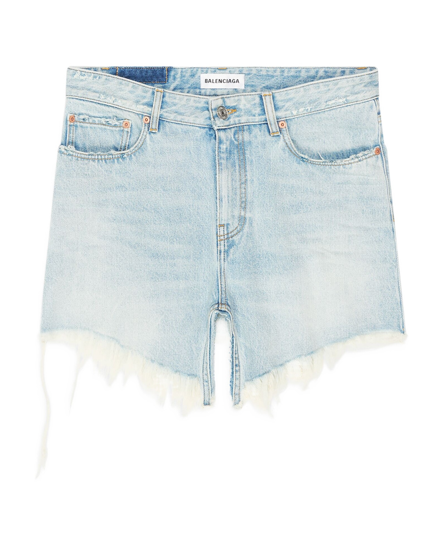 Shop Balenciaga Women's Cut-up Mini Skirt In Light Blue