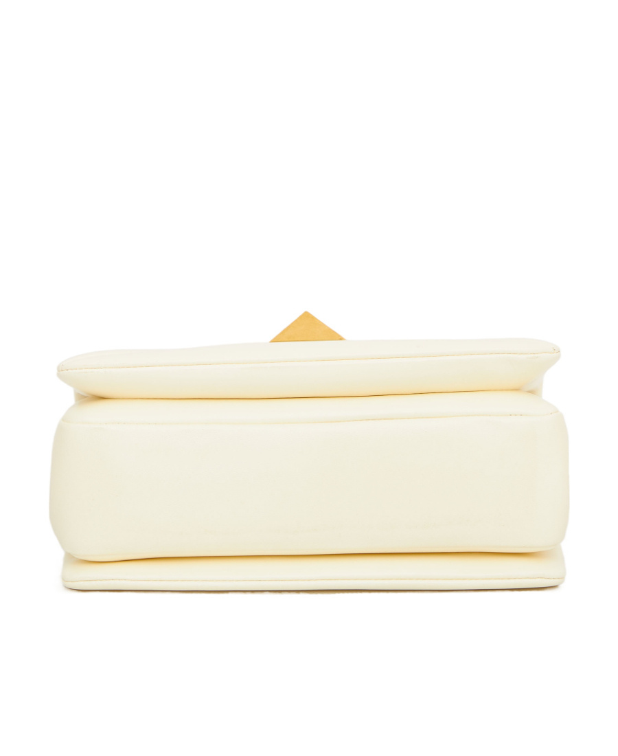 Valentino Garavani One Stud Foldover Top Shoulder Bag In White