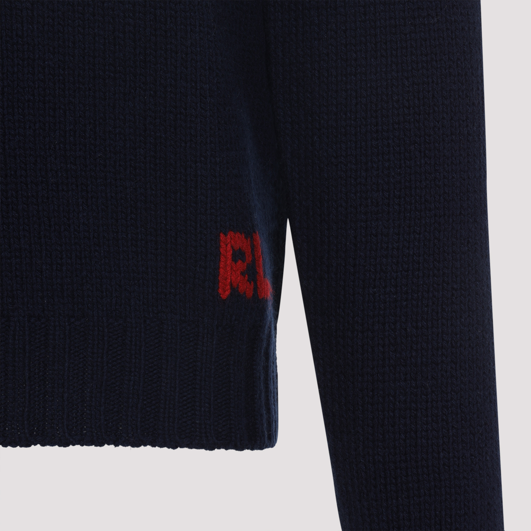 Ralph Lauren Flag Cashmere Knit Sweater In Black