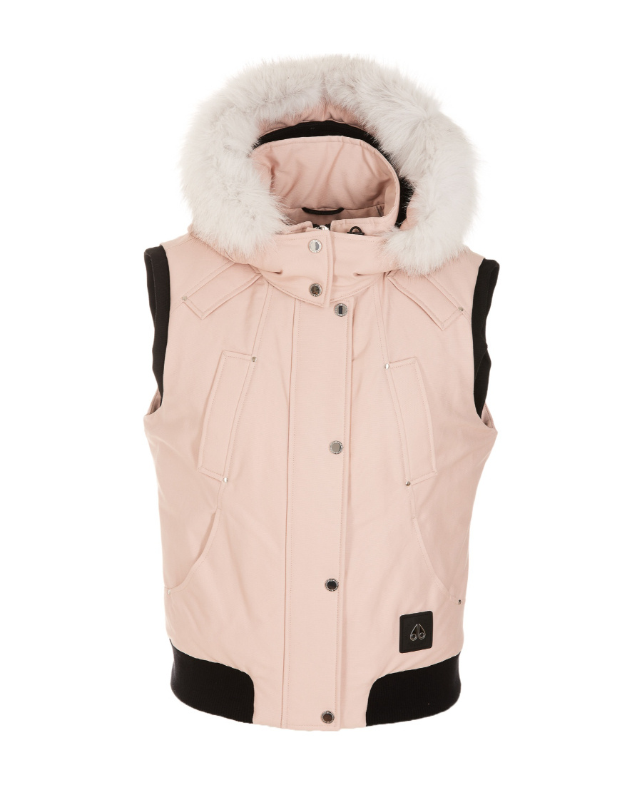Moose Knuckles Liberty Hooded Bodywarmer In Nude