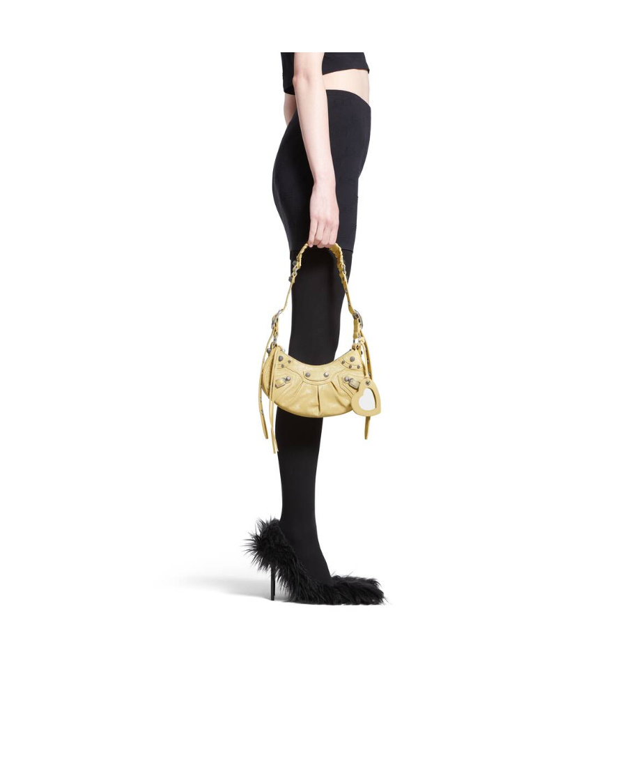 Balenciaga Le Cagole Zipped Xs Shoulder Bag In Yellow