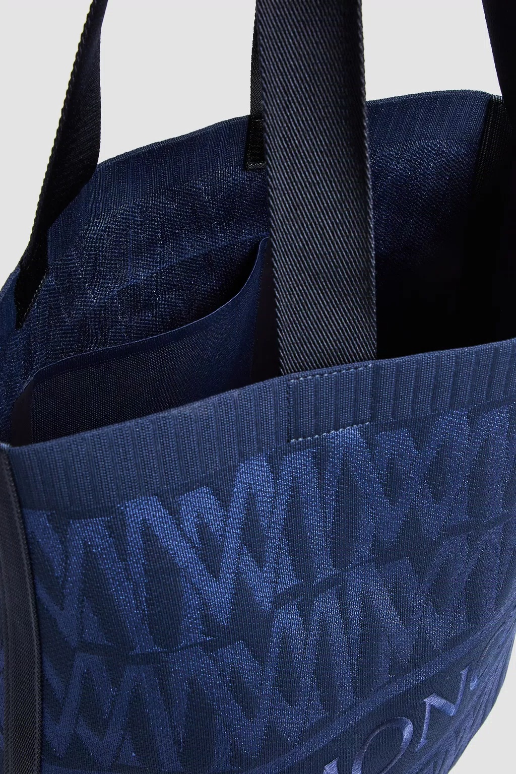 Moncler Monogram Knit Tote Bag In Black