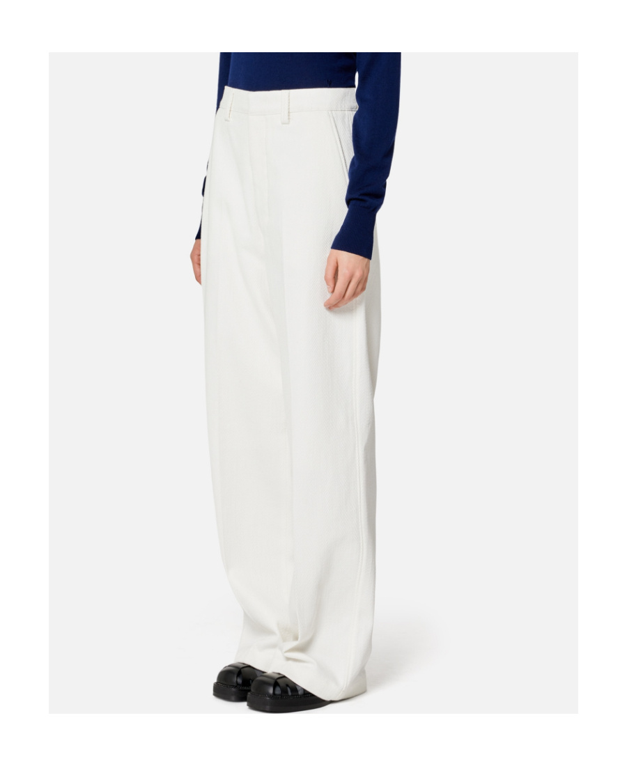 Ami Alexandre Mattiussi Straight-leg Cotton Trousers In White