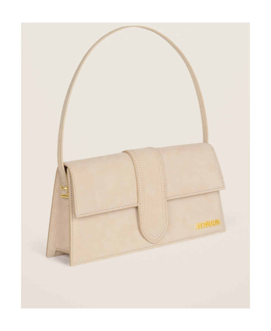 Jacquemus Leather Shoulder Bag With Elegant Design And Versatile Dimensions In Nude