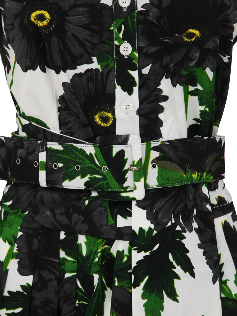 Samantha Sung Audrey Off Shoulder 3/4 Sleeves Long Dress With Anemon Naples All Over Printing In Black