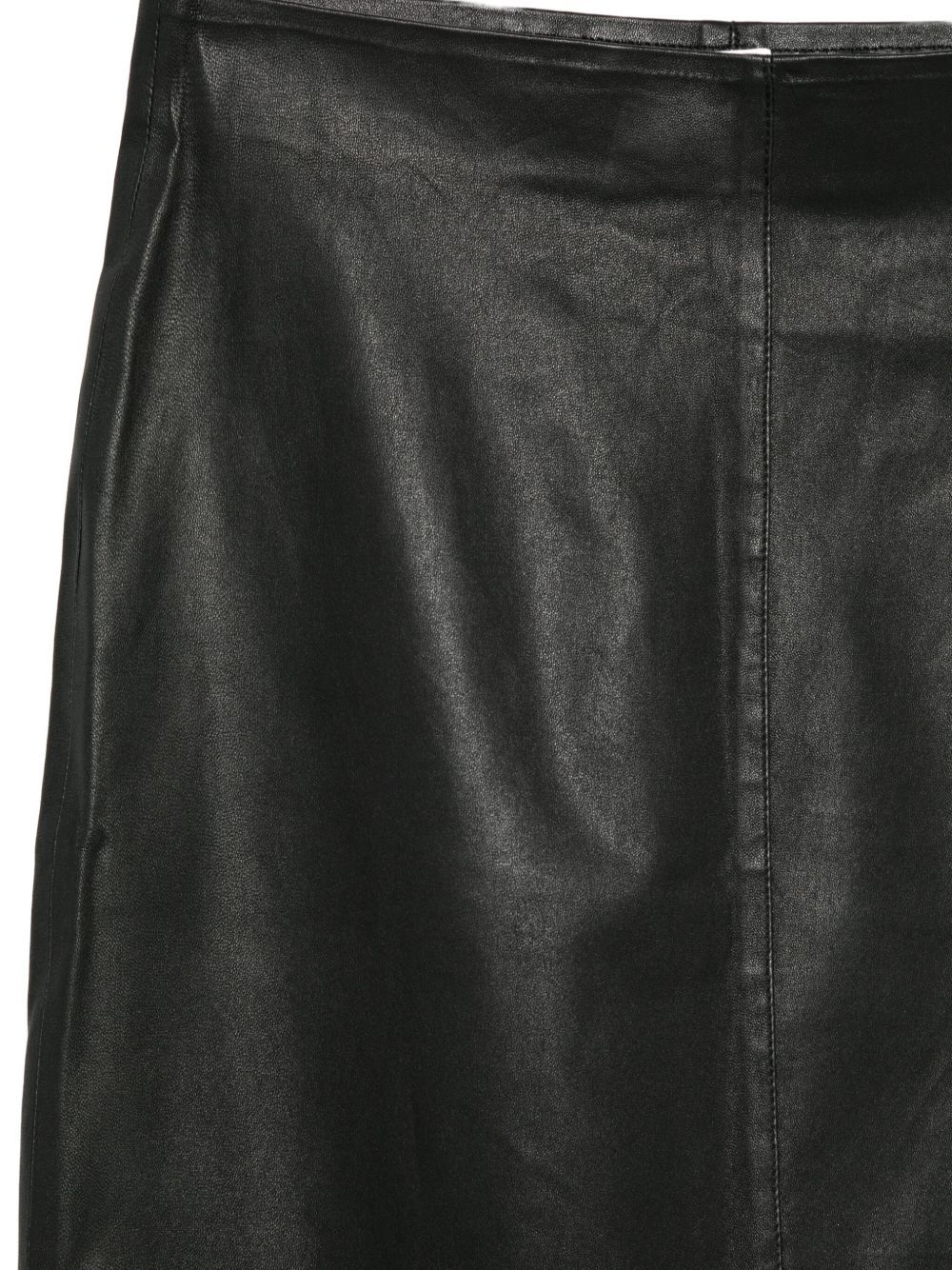 Alysi Leather Midi Skirt In Black