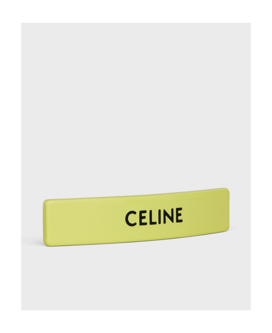Celine Acetate And Ferroalloy Printed Hairpins In Yellow