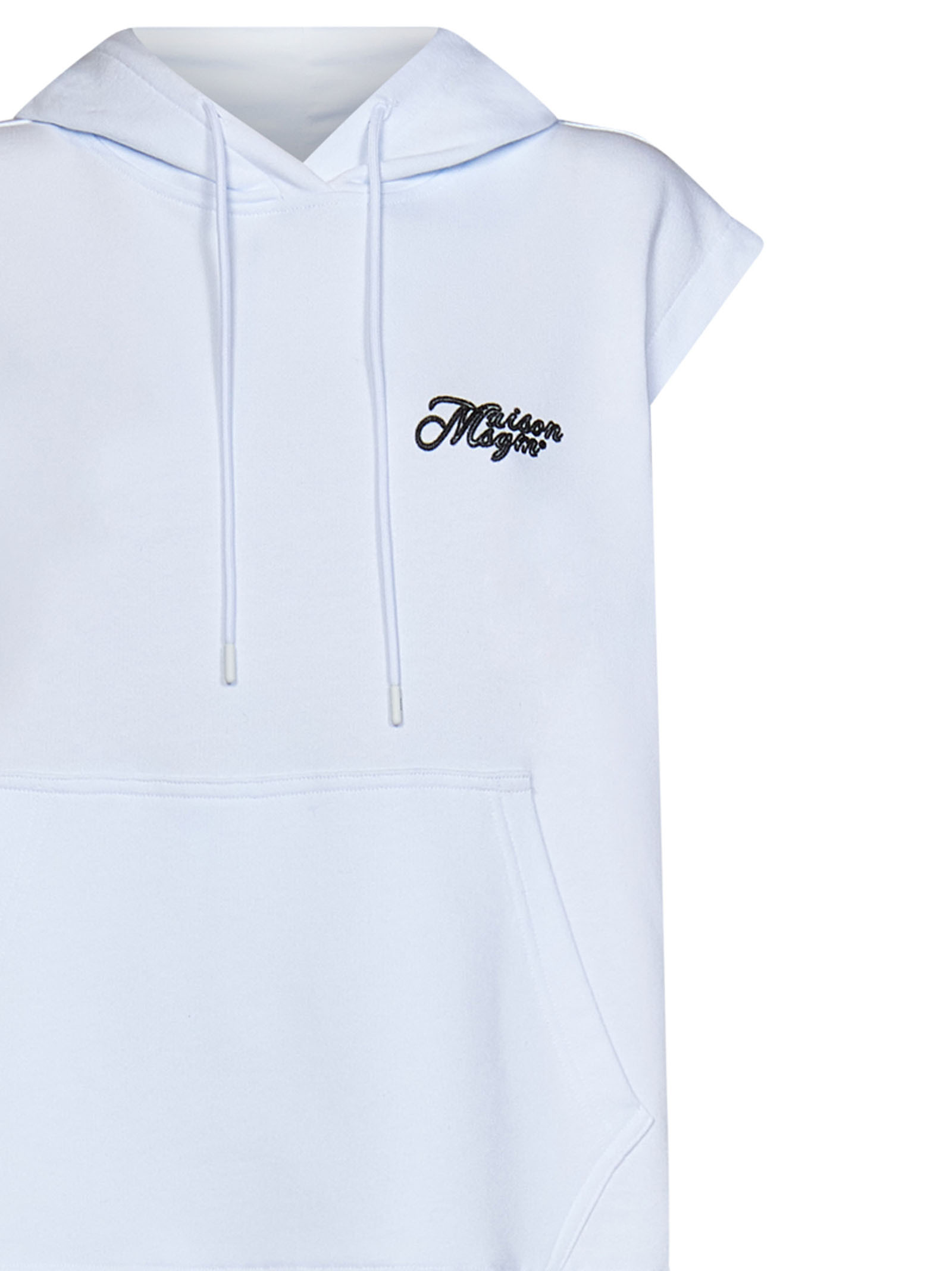 Msgm Logo-print Lace-trim Minidress In White