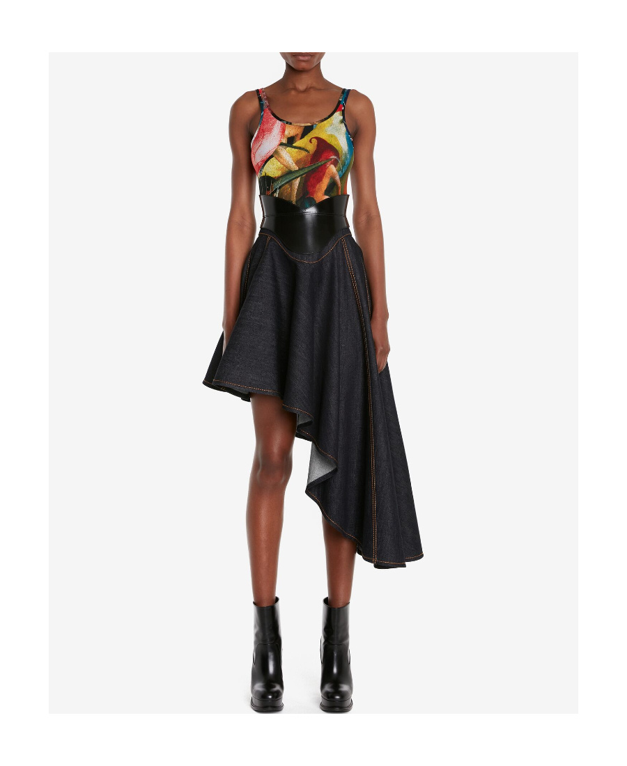 Alexander Mcqueen Graphic-print Jersey Bodysuit In Multicolor