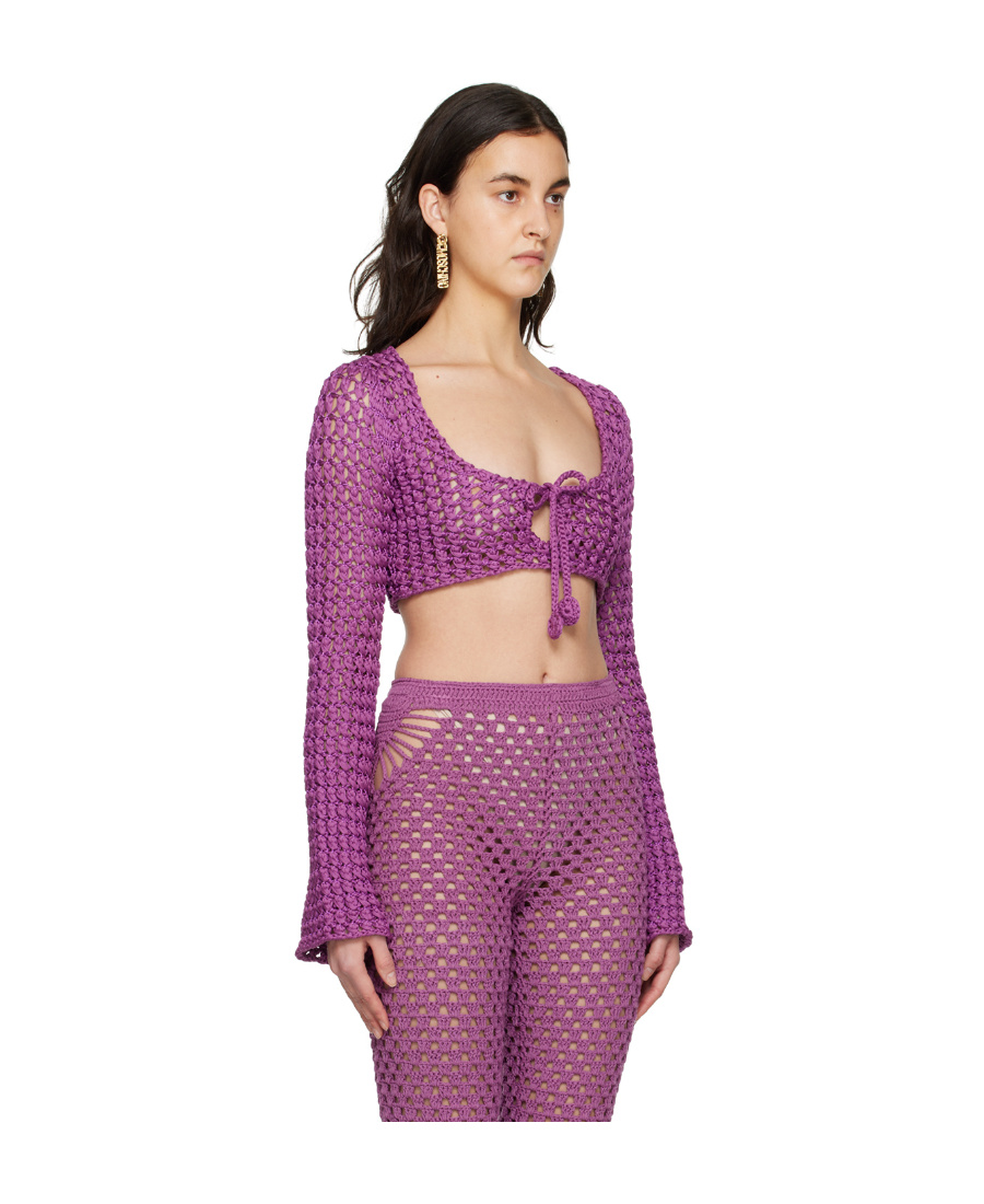 Moschino Horn-sleeved Long-sleeved T-shirt In Pink