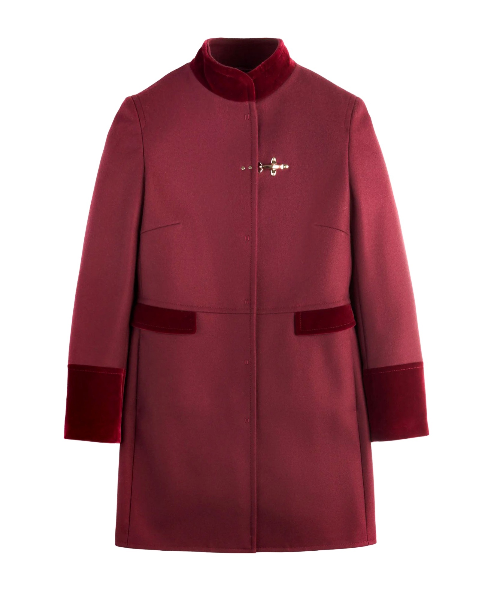 Fay Velvet-trim Coat In Multi