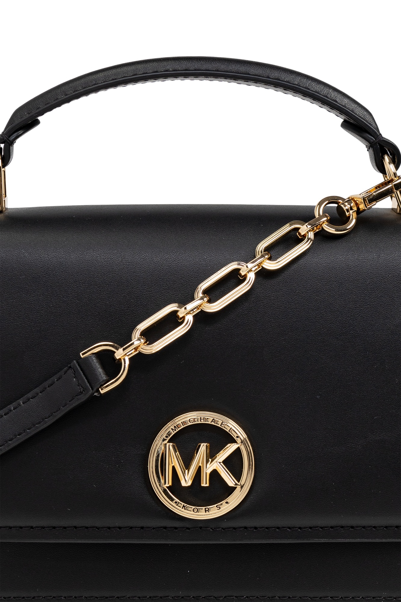Michael Kors Logo-plaque Leather Tote Bag In Black