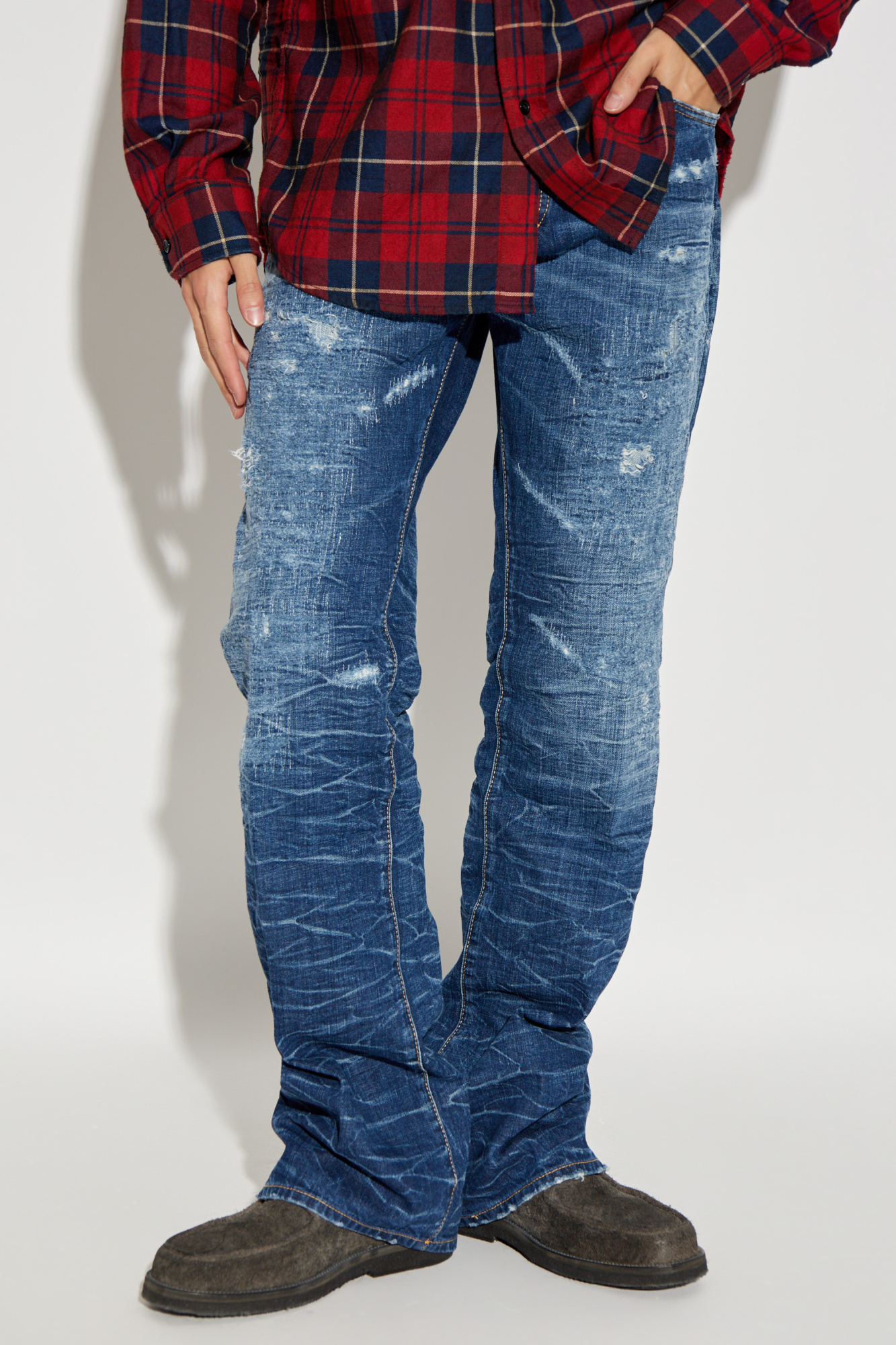 Dsquared2 Waistband Denim Trousers In Blue