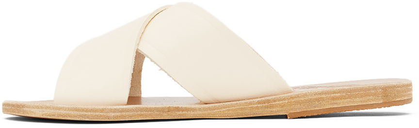 Ancient Greek Sandals Gray Logo Sandals In Nude