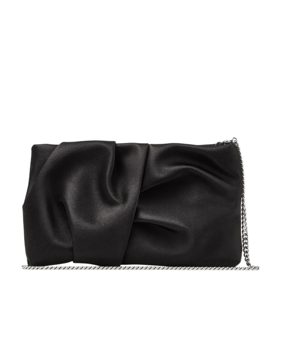 Jimmy Choo Bonny Ruched Clutch In Black