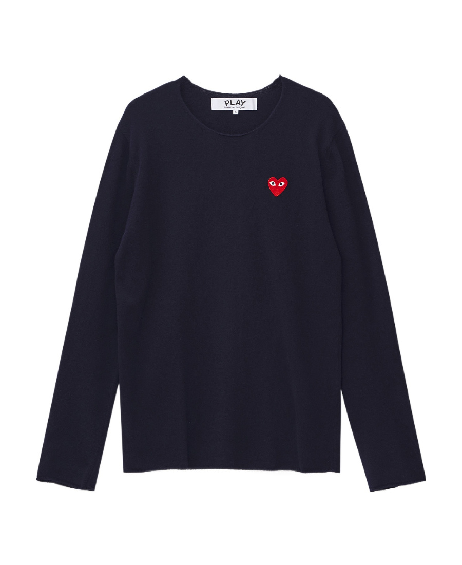 Comme Des Garçons Play Red Heart Wapen Wool Knitted Pullover
