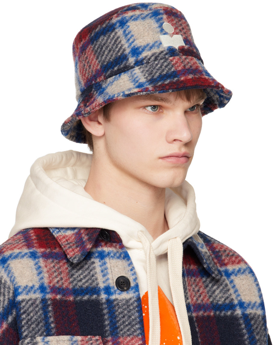 Isabel Marant Checked Fisherman's Hat In Multicolor