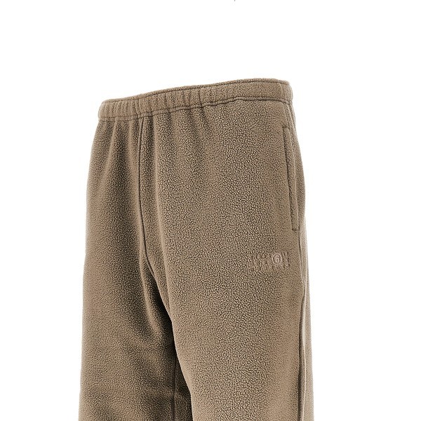 Mm6 Maison Margiela Fleece Pants With Inside-out Seams In Brown