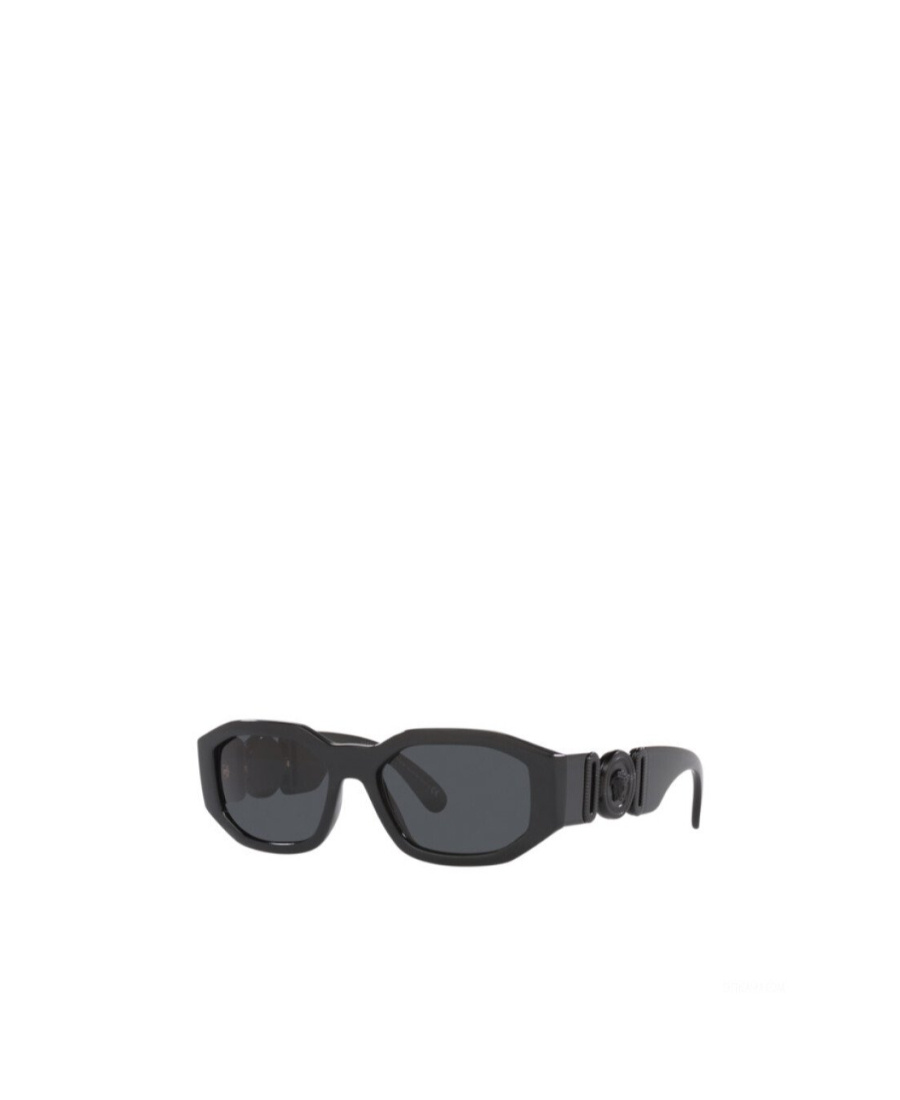Versace Logo Geometric Frame Sunglasses In Gray