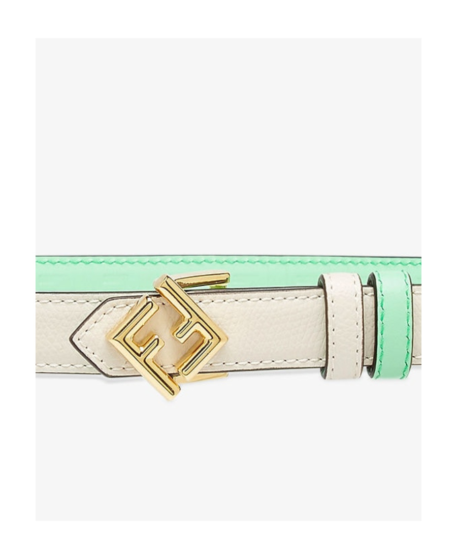 Fendi Ff Diamond Belt In White