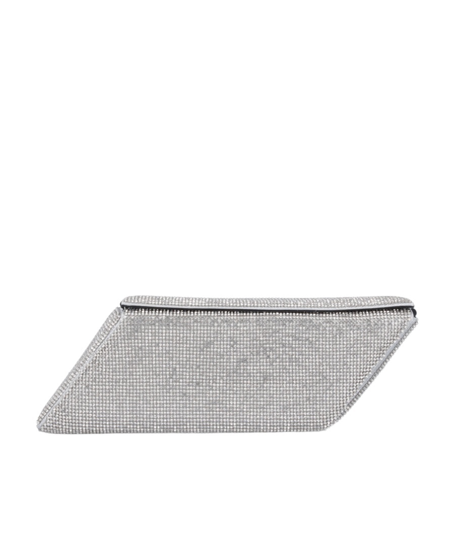 Kara Crystal-embellished Box-shaped Shoulder Bag In Gray