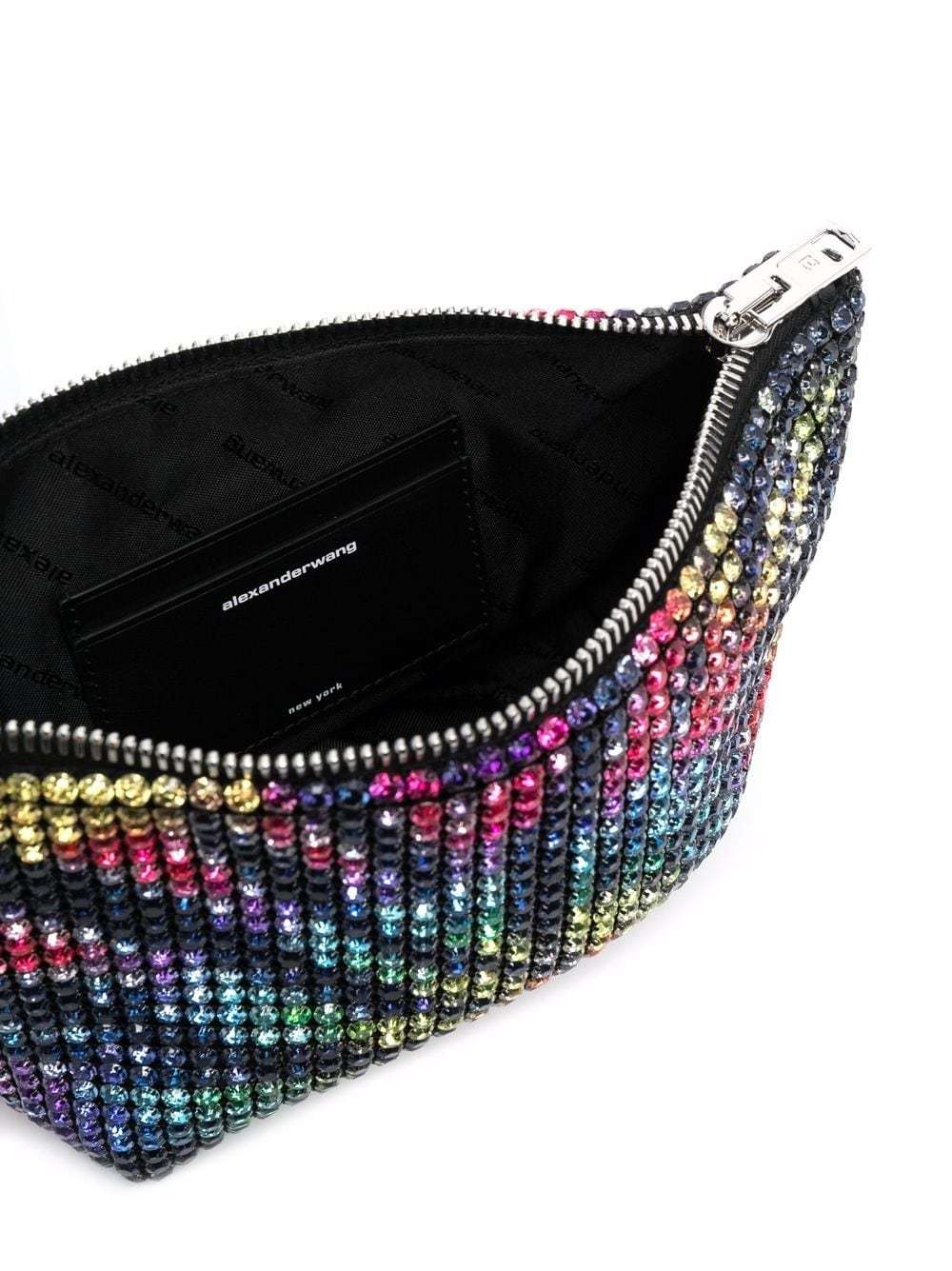 Alexander Wang Heiress Crystal-embellished Clutch In Black