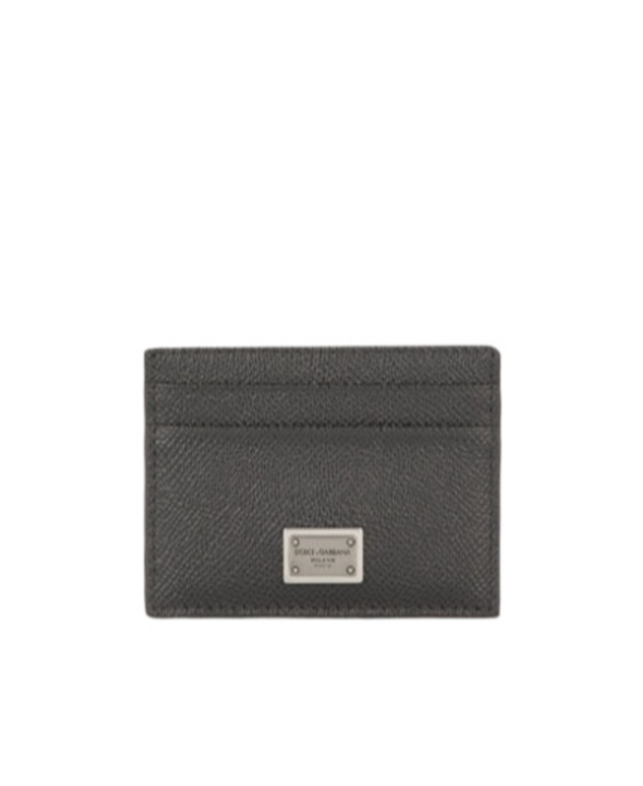 Dolce & Gabbana Black Textured Calf Leather Bi-fold Wallet In Black