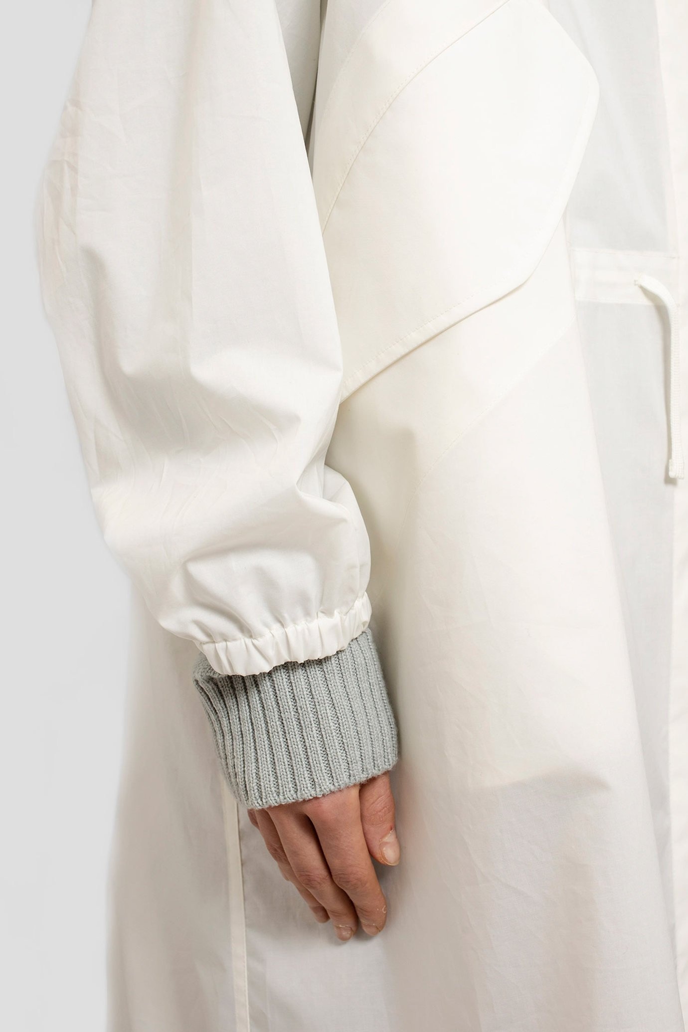 Jil Sander Hooded Rain Coat In White
