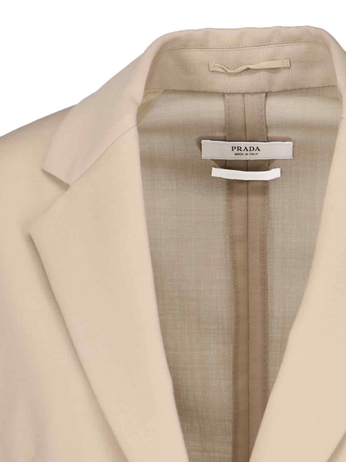 Prada Single-breasted Wool Blazer In Brown