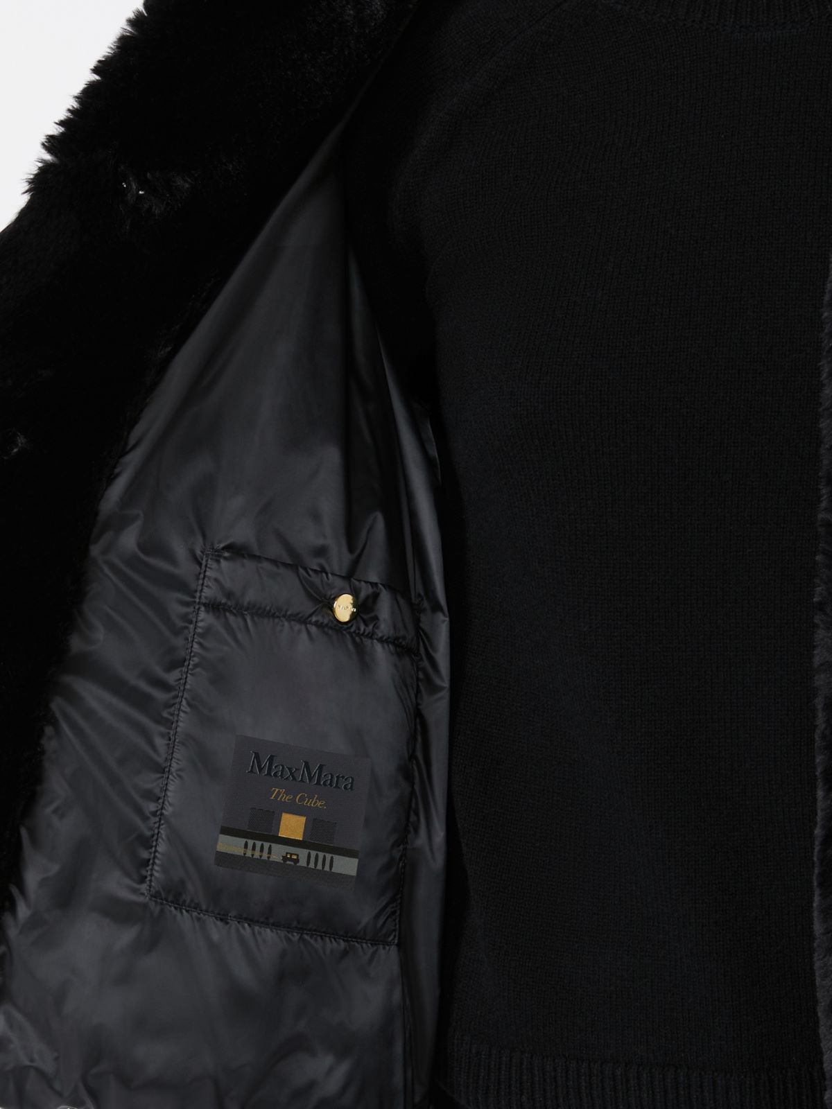 Max Mara Hooded Zip-up Jacket In Black