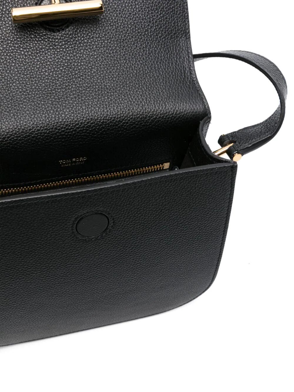 Tom Ford Hanging-t-hardware Leather Bag In Black