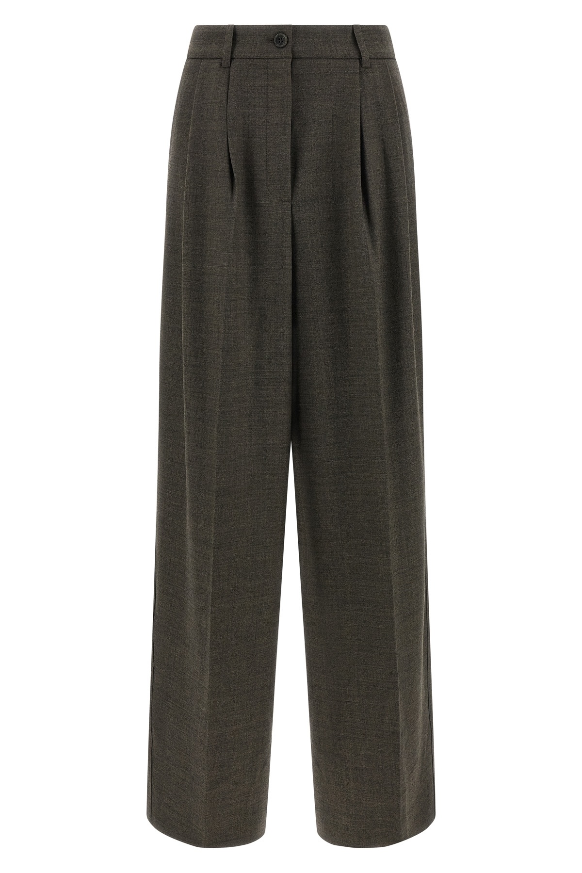 P.a.r.o.s.h Powo Pleat-detail Trousers In Brown