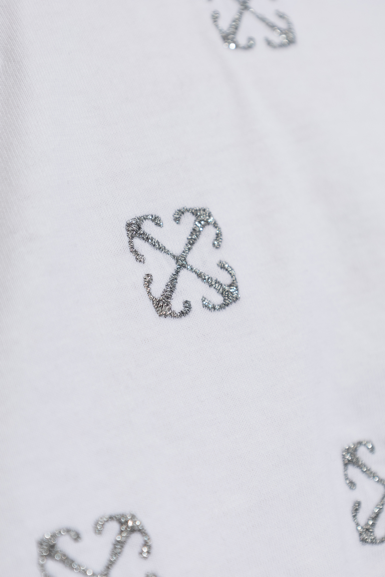 Off-white Monogram-embroidered Cropped T-shirt In White