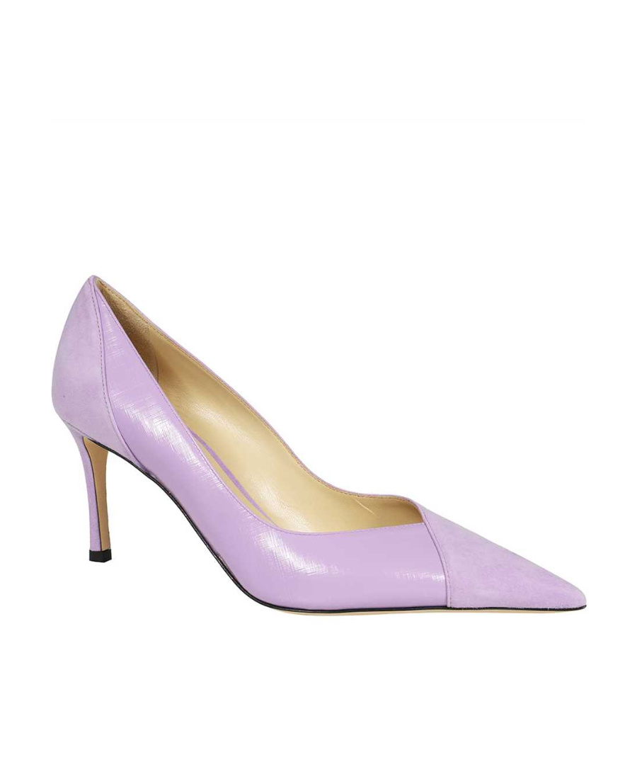 Jimmy Choo Cass Suede And Patent Leather Pumps In Purple