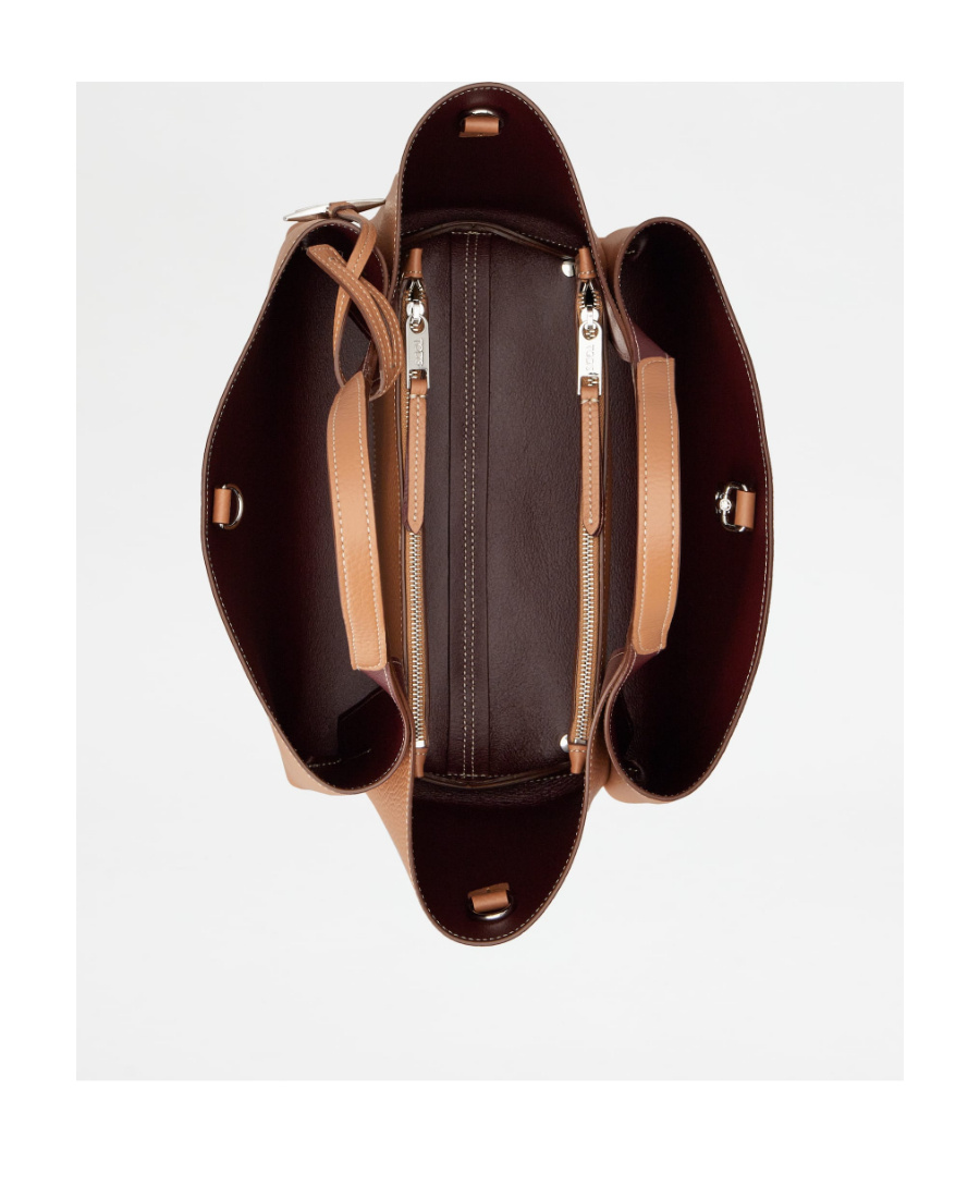 Tod's Mini Leather Shopping Bag In Brown