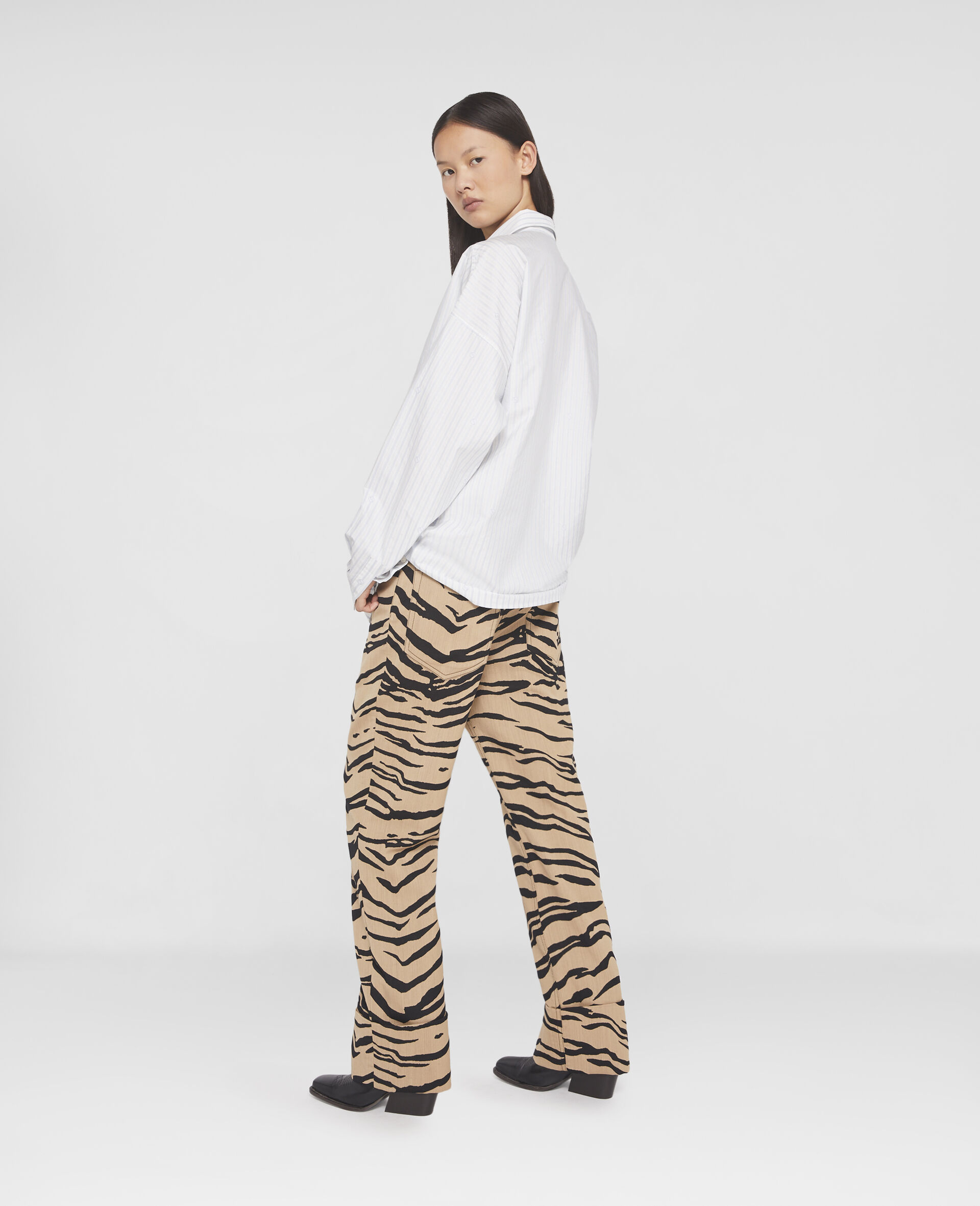 Stella Mccartney S-wave Striped Jacquard Shirt In White