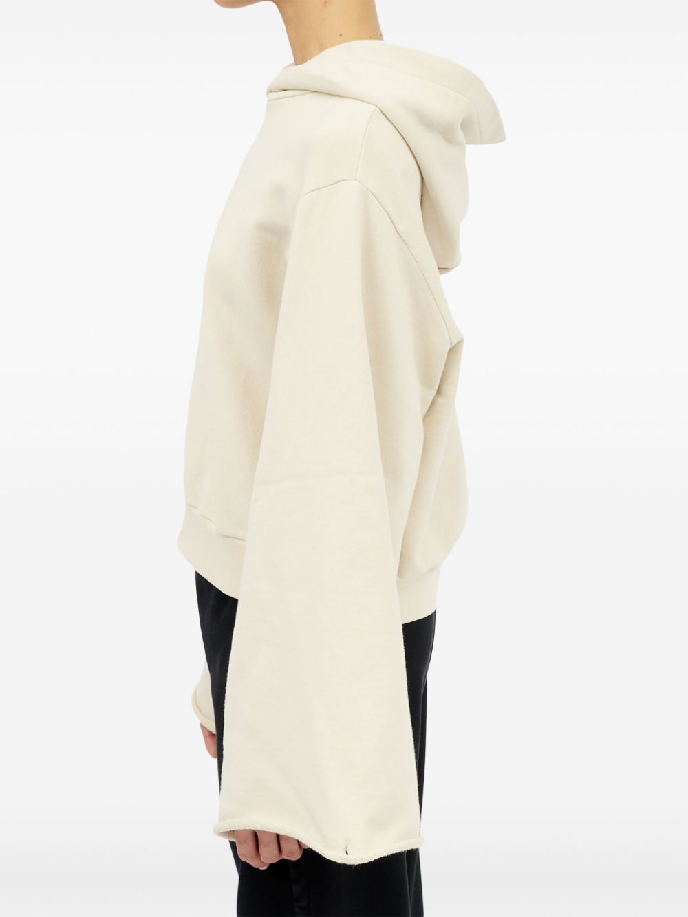 Shop Mm6 Maison Margiela Drop-shoulder Hooded Sweatshirt In White