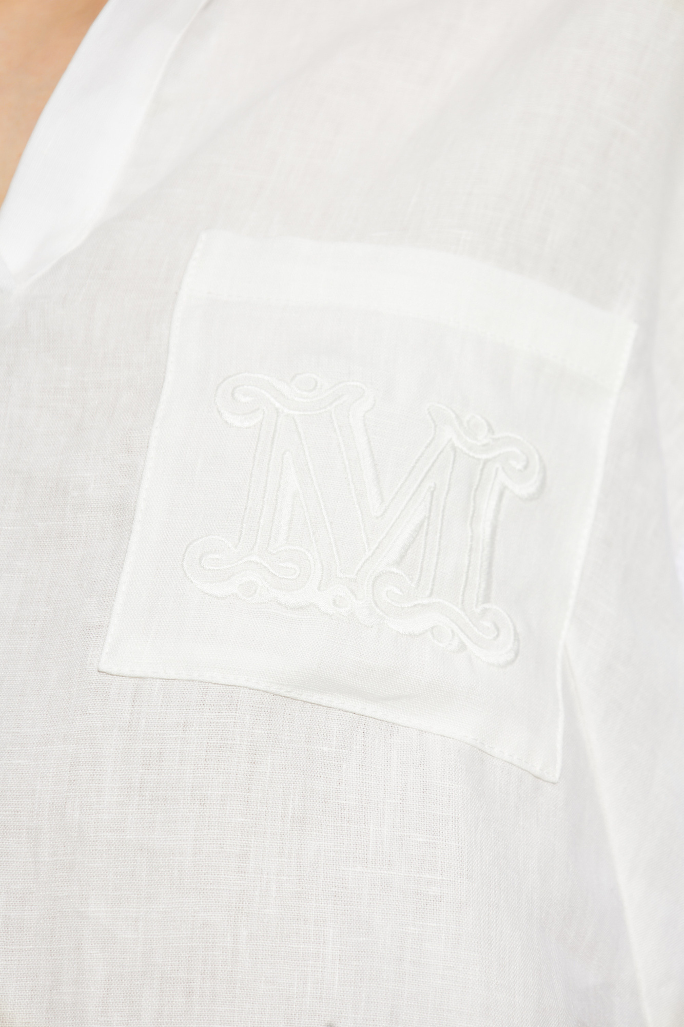Max Mara Lapel Short Sleeve Shirt In White