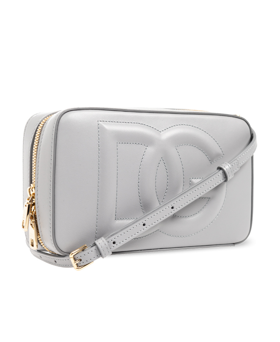 Dolce & Gabbana Dg Logo-embossed Leather Crossbody Bag In Gray