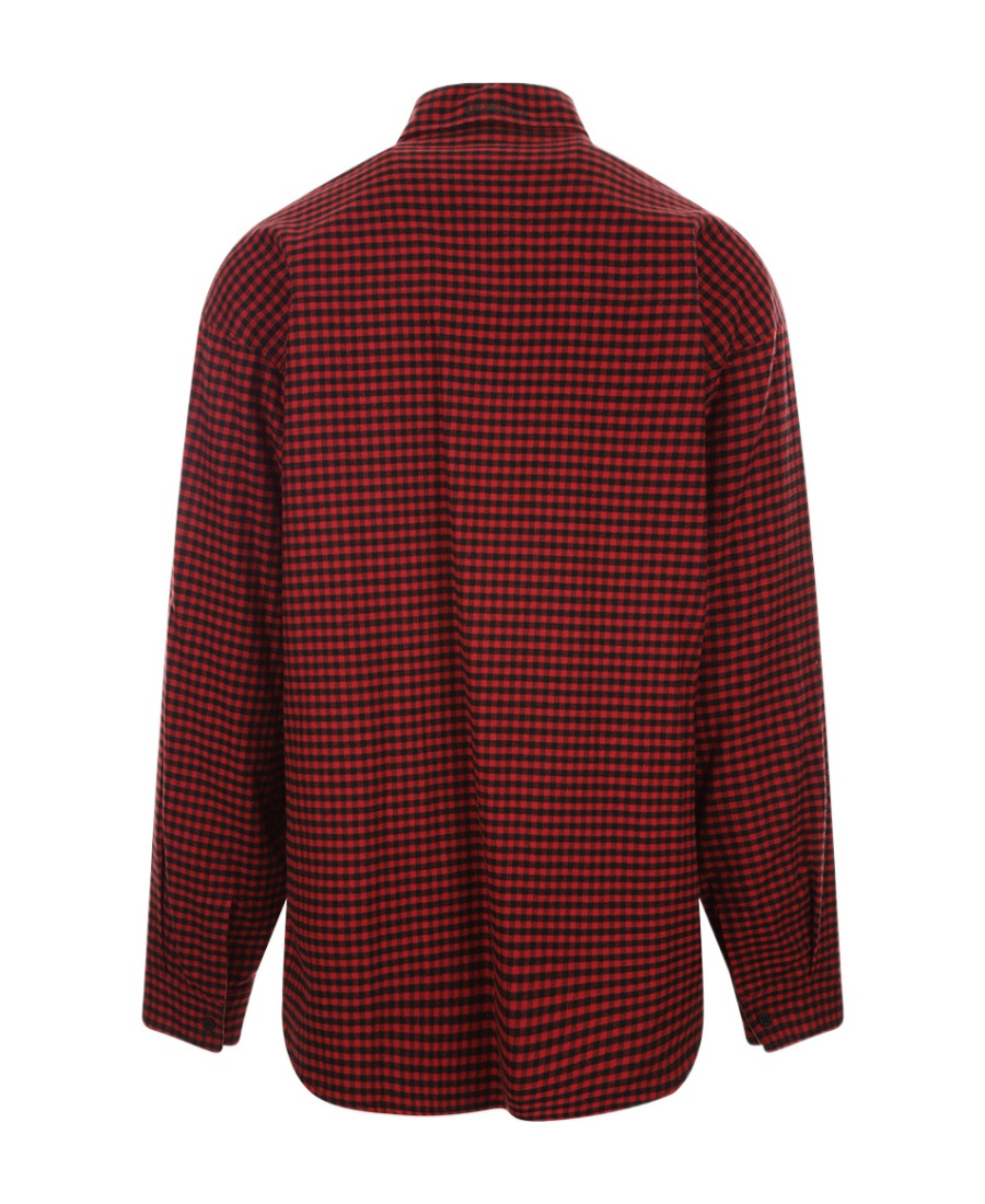 Balenciaga Check-pattern Long-sleeve Shirt In Brown