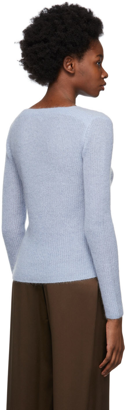 VINCE RIB KNITTED LOW ROUND NECK PULLOVER